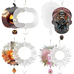 Figurines décoratines sublimation Spinners de vent doublé vierge vierge DIY Cadeaux extérieurs décor suspendues cariées pour Halloween 8inch