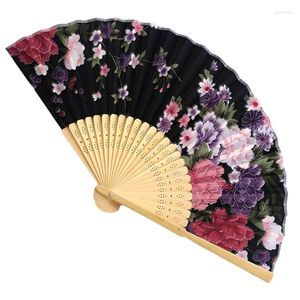 Decoratieve beeldjes Zomer Chinese/Spaanse stijl Dans Wedding Party Bamboe Paper Vouw Hand vastgehouden Flower Fan Gift kleurrijk