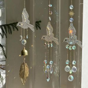 Decoratieve beeldjes Zon Catcher Crystal Hummingbird Wind Chime gebrandschilderd glas Suncatcher Outdoor Decor Rainbow Maker Prism Chakra's Home