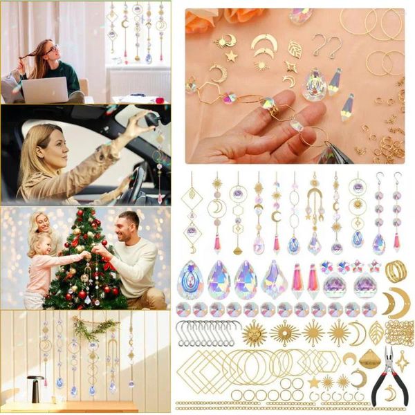 Figurines décoratives Sun Catcher Decoration Set Kits Sparkling Kits DIY FAUX CARCTS POUR LA FENECTION GARDIAL ADULTES TARIES ENFANTS