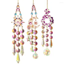 Figurines décoratives Sun Catcher Ornement Crystal Wind Chime Moon Diamond Prisms Pendant Dream Heart and Leaf Design for Sanging