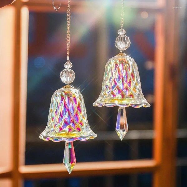 Figuras decorativas de cristal Sollcatcher ventana colgando colgante arcoiris receptor de vidrio bola de vidrio prisma Chimes con cadena para