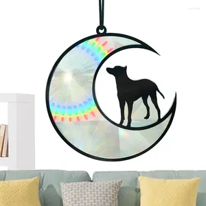 Figurines décoratines Suncatcher Pet Memorial Ornement Acrylique Moon Shape Decoration Mignon pour Gardens Yard Tasé de souvenirs