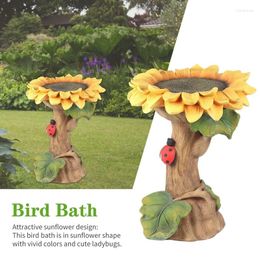 Figurines décoratives Sunflower Bird Bath Jardin Décoration