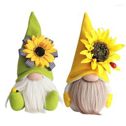 Figurines décoratives Sunflower Bumble Bee Gnome rayé Gnome scandinave tomte nisse Elfs de miel suédois maison Poupée en peluche