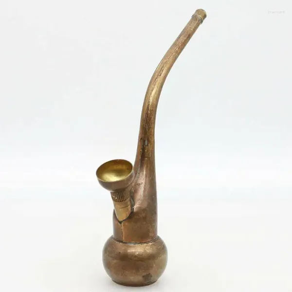Figuras decorativas magnífica colección antigua arte popular China cobre hecho a mano agua herramienta para fumar pipa