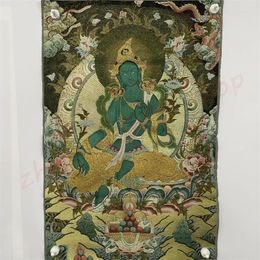Decoratieve beeldjes Tantrische Tangka Green Tara Exquise Home Decoration religieus en folk gunstig