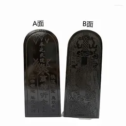 Figurines décoratines Taoist Autel Token Black Red Red Congénital Ancestor sculpture de pêche Péach Ornements Magic Tools Supplies