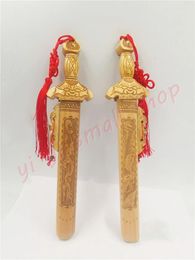 Figurines décoratines articles taoïstes dragon et tigre sept étoiles pêche en bois épée 29 cm outils magiques