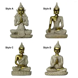 Figurines décoratives de bouddha thaïlandais, statues assises en résine pour chambre à coucher, maison, bureau, étagère, décoration de Table