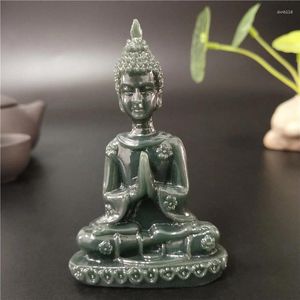 Decoratieve beeldjes Thailand Boeddha Statue Meditation Sculpture Man-gemaakte Jade Stone Ornamenten Home Garden Decoratie beelden