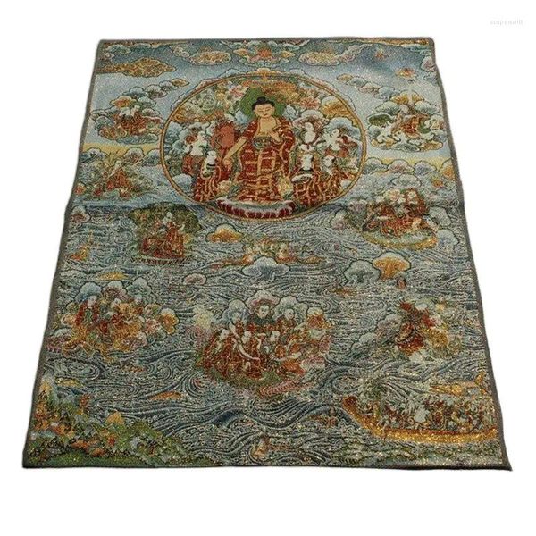 Figuras decorativas Pintura Thangka Colgante de la estatua de Buda de Maitreya Guanyin Sakyamuni Manjusri Pasa Sala de dibujo 25