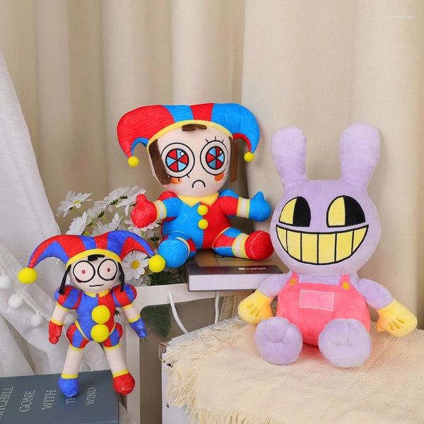 Figuras decorativas El increíble circo digital Pomni Jax Cartoon Plush Molls Teatro Juguetes rellenos para niños Regalos de vacaciones