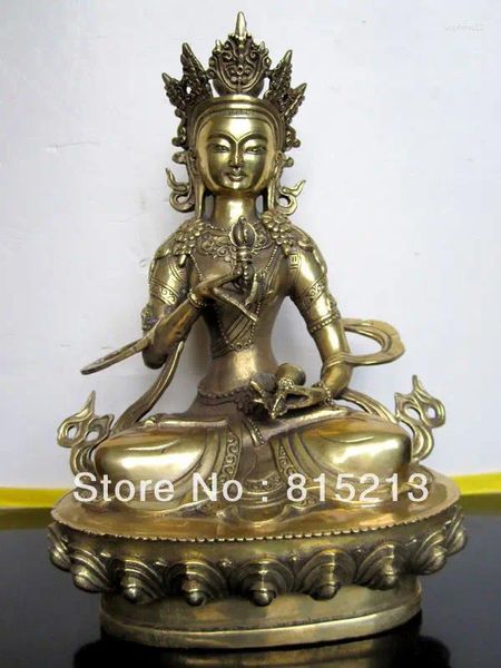 Figuras decorativas Budismo del Tíbet Vajrasattva Estatua de Buda de Bronce 21 cm