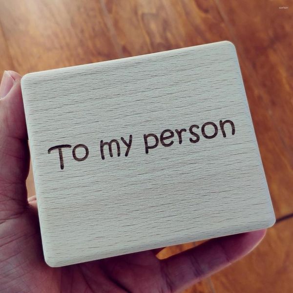 Figuras decorativas para mi persona para siempre caja de música de canción personalizada Po grabado reproducir una vez abierto cumpleaños boda regalo de recuerdo de Navidad