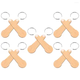 Decoratieve beeldjes Token Trolley Cart Shopping Key Chain Grocery Remover Tokens Bamboo Hanging Supermarkt Portable Keyrings Change Rings