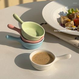 Figurines décoratives plateaux avec poignée, petite assiette en céramique, plat à vinaigre japonais, salade ménagère, sauce tomate, assaisonnement, Mini délicat