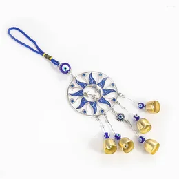Figurines décoratives Turkish Blue Eye Wind Chimes Sun Moon Amulet Protection Musique Bell suspendu décor Luck