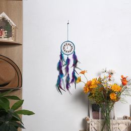 Decoratieve beeldjes turquoise blauwe droomvanger paarse veer decoratie muur hangende hanger huisdecor