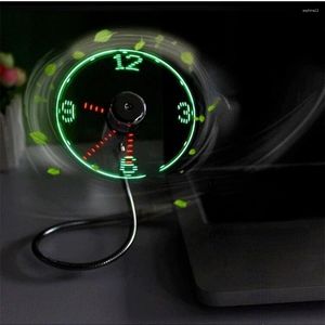 Decoratieve beeldjes USB-ventilatoren Mini-tijd- en temperatuurweergave Creatief Gft met LED-licht Coole gadgets Producten voor laptop PC Dropship