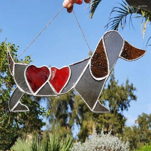 Figurines décoratives Décoration de la Saint-Valentin Venture murale maison Dckhund Ornement lome Love Dog Pendant acrylique