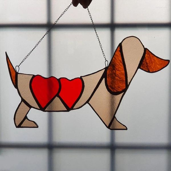 Figurines décoratives Décoration de la Saint-Valentin Maison Dckelhund Ornement Ornement Love Love Dog Pendant acrylique