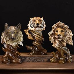 Figurines décoratives Vilead Animal Sculpture Lion Eagle Tiger Wolf Horse Statues Bureau Home Salle Shelf-Rack Decoration Accessoires