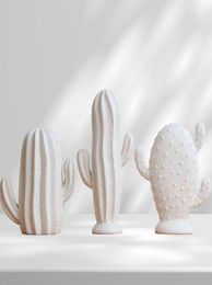 Figurines décoratives Vilead Nordic Ceramic Cactus Desktop Decoration European Creative Plant Crafts Office Bedroom salon Dec3132198