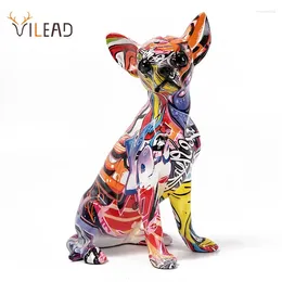 Decoratieve beeldjes Vilead Hars Graffiti Chihuahua Hond Sculptuur Dierenstandbeeld Pop Art Moderne Objecten Huis Woonkamer Plank Decoratie
