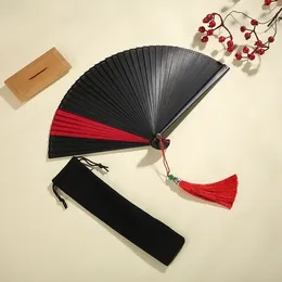 Figurines décoratives Vintage en bambou, éventail japonais pliable, à main, cadeaux de fête pour invités, accessoires de danse, ornement de maison