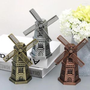 Figurines décoratives Vintage en Bronze, modèle de moulin à vent hollandais, Statue en métal, article de meuble, décoration de la maison