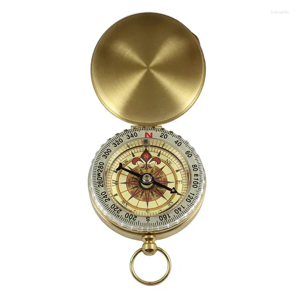 Figurines décoratives Vintage Copper rétro Compass Flip Cover Pocket Watch Camping Randonnée Nautical Marine Survival Pographie Decor