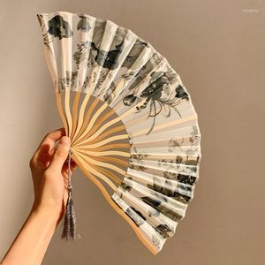 Figurines décoratives Vintage pliant ventilateur chinois japonais artisanat cadeau Dance Dance Dance Hand Bamboo Room Decor Wood Fans Ventilor