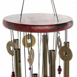 Figurines décoratives Vintage suspendus Tobus de vent de vent Bells en bois métal monnaie cloche extérieure jardin décoration pour la maison pour bonne chance ornement