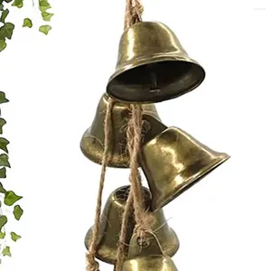 Decoratieve beeldjes Vintage hanglagend bell wind Chime Hang geschenkdeur handvat metalen ophangende winderchime heks home decor