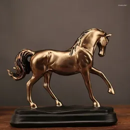 Figurines décoratives Vintage Resin Gold Horse Statues Ornements Sculpture Artisanat Home Office Decoration Accessoires Cadeaux de mariage