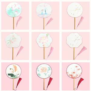 Figurines décoratives vintage Round Hand Fan chic Femme Femme Handheld Silk Chinois Cour classique Court imprimé Party Dance Dance décor