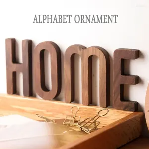 Decoratieve beeldjes walnoot houten letter combinatie diy muur lichaam decor woord woning decoratie accessoires kubus houten letters huis nummer