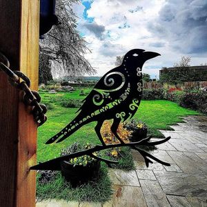Decoratieve beeldjes waterdichte metalen vogelwandborden ijzeren ambachtelijke ornamenten zwarte langdurige schoonheidstuin plug-in