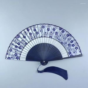 Figurines décoratives de mariage fan de fan amants de danse pliants fans chinois tissu de soie féminin durable et artisanat pratique pratique