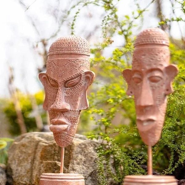 Figuras decorativas Adorno de inspiración africana caprichosa decoración de barra única exhibición de escritorio creativo de resina obra de arte para decoración artística