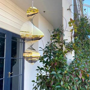 Figurines décoratives or blanc 3d Ventils rotatifs carills spinner cloche flip spiral pendant patio jardin suspendu réflecteurs d'oiseau suspendu