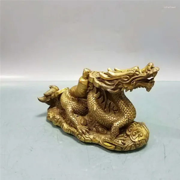 Figuras decorativas, venta al por mayor, adornos de latón Ruyilong, hombre de cobre Shenlong, oficina y artesanía casera