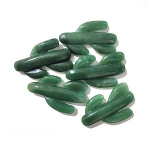 Decoratieve Beeldjes Groothandel Natuurlijke Chakra Steen Handgesneden Groene Cactus Kristal Ambachten Voor Decoraties ZX