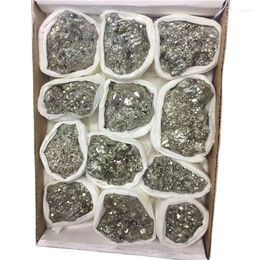 Figurines décoratives vente en gros pierre de pyrite naturelle ensemble de spécimens minéraux bruts cristaux de guérison pour la décoration