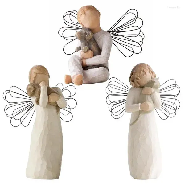Figurines décoratives saules, ange de l'amitié, ornement sculpté à la main, cadeau pour amie, mère, sœur, fille, maison