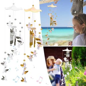 Figurines décoratives Verrette de vent Guardian Angel Metal Tubes en aluminium Bell Creative Home Garden Mur suspendu décoration Windchime Crafts