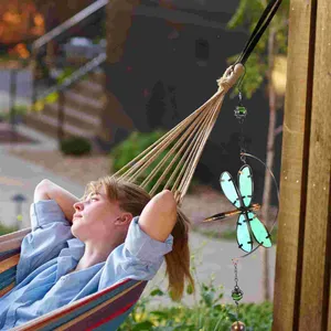 Decoratieve beeldjes Wind Chimes Dragonfly Chime Hummingbird Hangende Iron Bell Windchimes Outdoor Wall Gift Smeed Retro Memorial Ornament