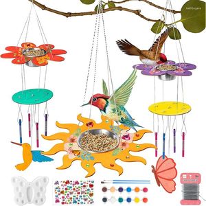 Decoratieve beeldjes Wind klokkenluiden voor tuinraam Hangend ornament Outdoor Pendant Decor 37pcs Feeder Pet Mourning Big Leaf 6 Tubes Bird