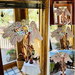 Figurines décoratives suspendues de fenêtre, attrape-soleil, Art anges, Couple, plaques de vitrail en acrylique, ornement pour Bar, jardin, fête, maison